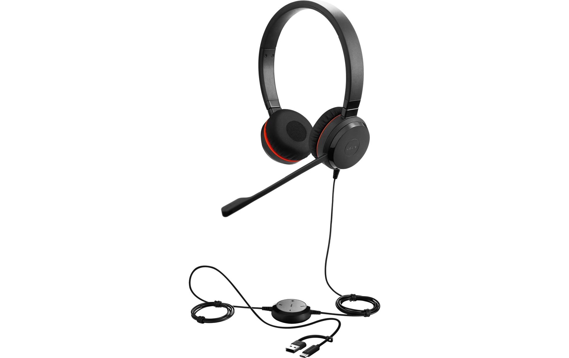 Jabra Evolve 30 II Office-Headset – On-Ear, Stereo, Kabelgebunden, USB-A/USB-C, MS Teams zertifiziert, Schwarz