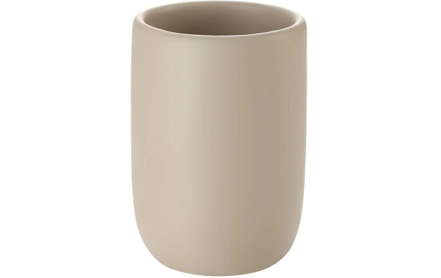Diaqua Zahnputzbecher Smilla – 7,3×7,3×10 cm, Polyresin, Beige