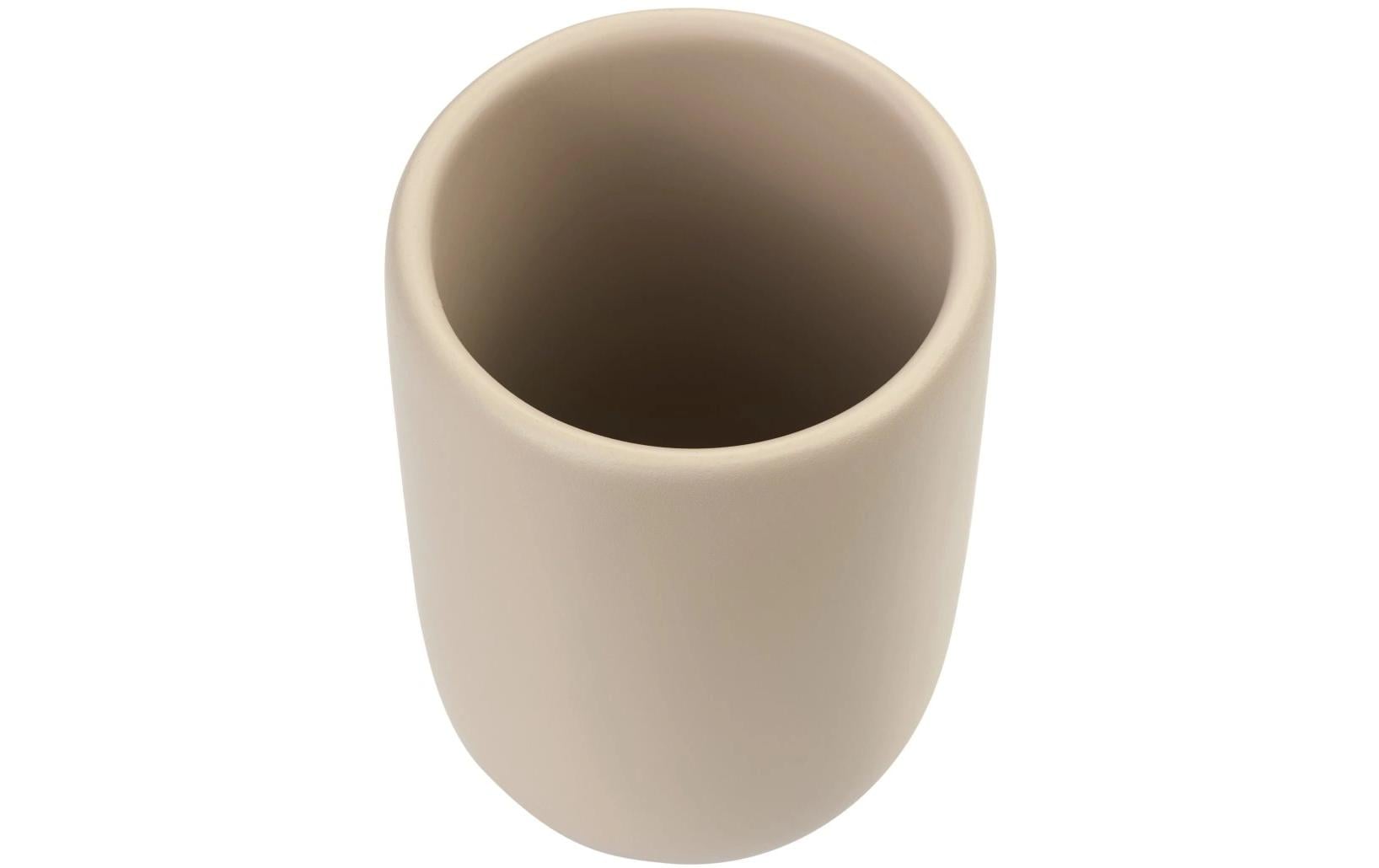 Diaqua Zahnputzbecher Smilla – 7,3×7,3×10 cm, Polyresin, Beige
