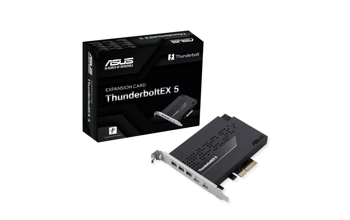 ASUS ThunderboltEX 5 – PCIe Thunderbolt-Karte – 2×Thunderbolt 5 USB-C, DP 2.1, PCIe 4.0 x4