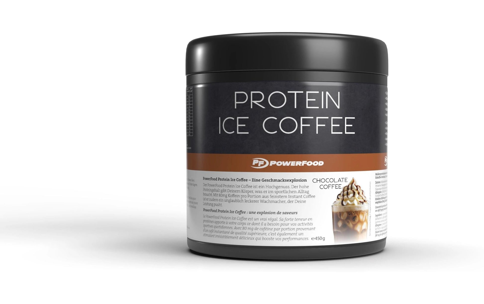 PowerFood Whey Protein Kaffee, Schokolade – laktosefrei – 450 g
