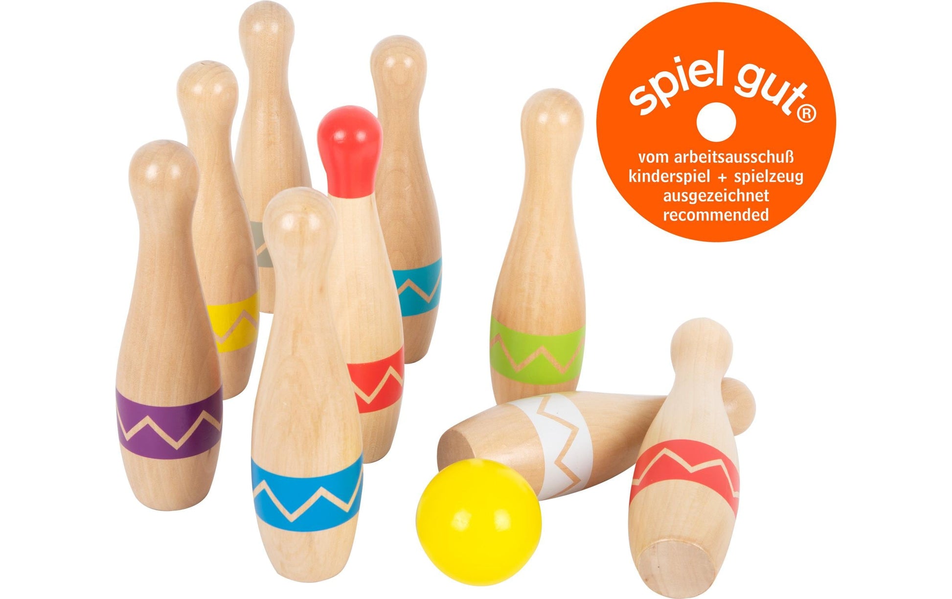 Small foot Kegelspiel – 11-teilig – ab 3 Jahren – Holz, mehrfarbig