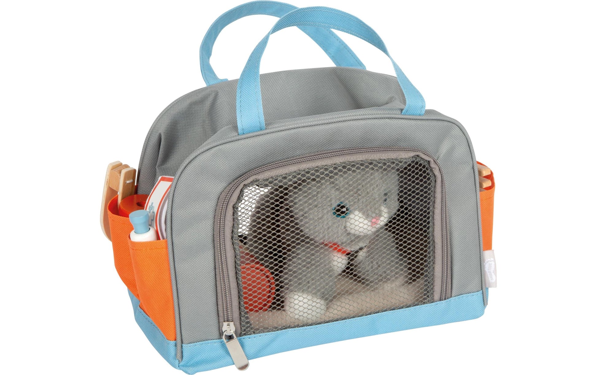 Small foot Plüschtier Katze, Pflege-Set – 14-teilig – ab 2 Jahren – Plüsch/Stoff/Holz, mehrfarbig