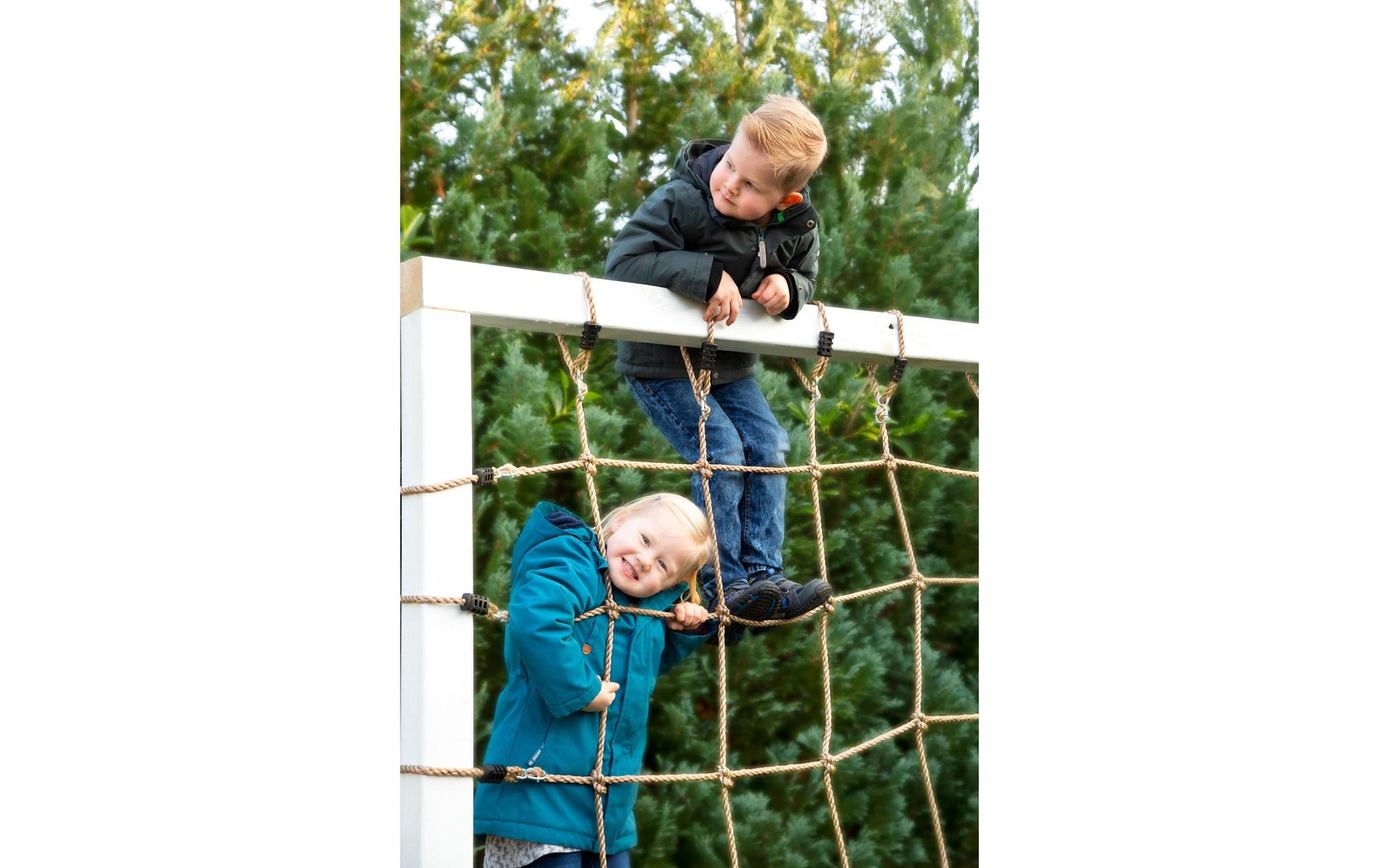 Small foot 11876 Kletternetz – max. 100 kg – 150 × 200 cm – ab 3 J. – Stoff, braun
