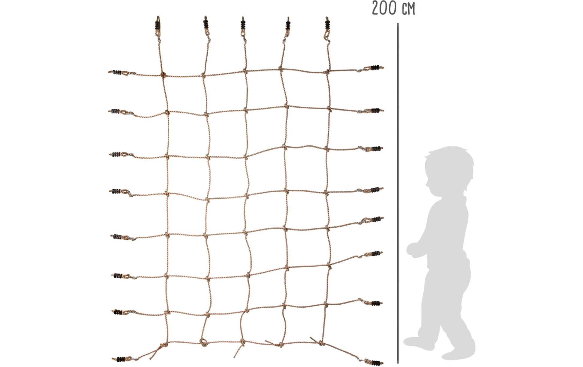 Small foot 11876 Kletternetz – max. 100 kg – 150 × 200 cm – ab 3 J. – Stoff, braun