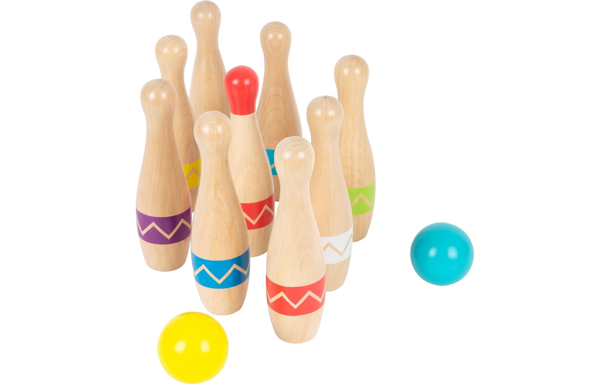 Small foot Kegelspiel – 11-teilig – ab 3 Jahren – Holz, mehrfarbig