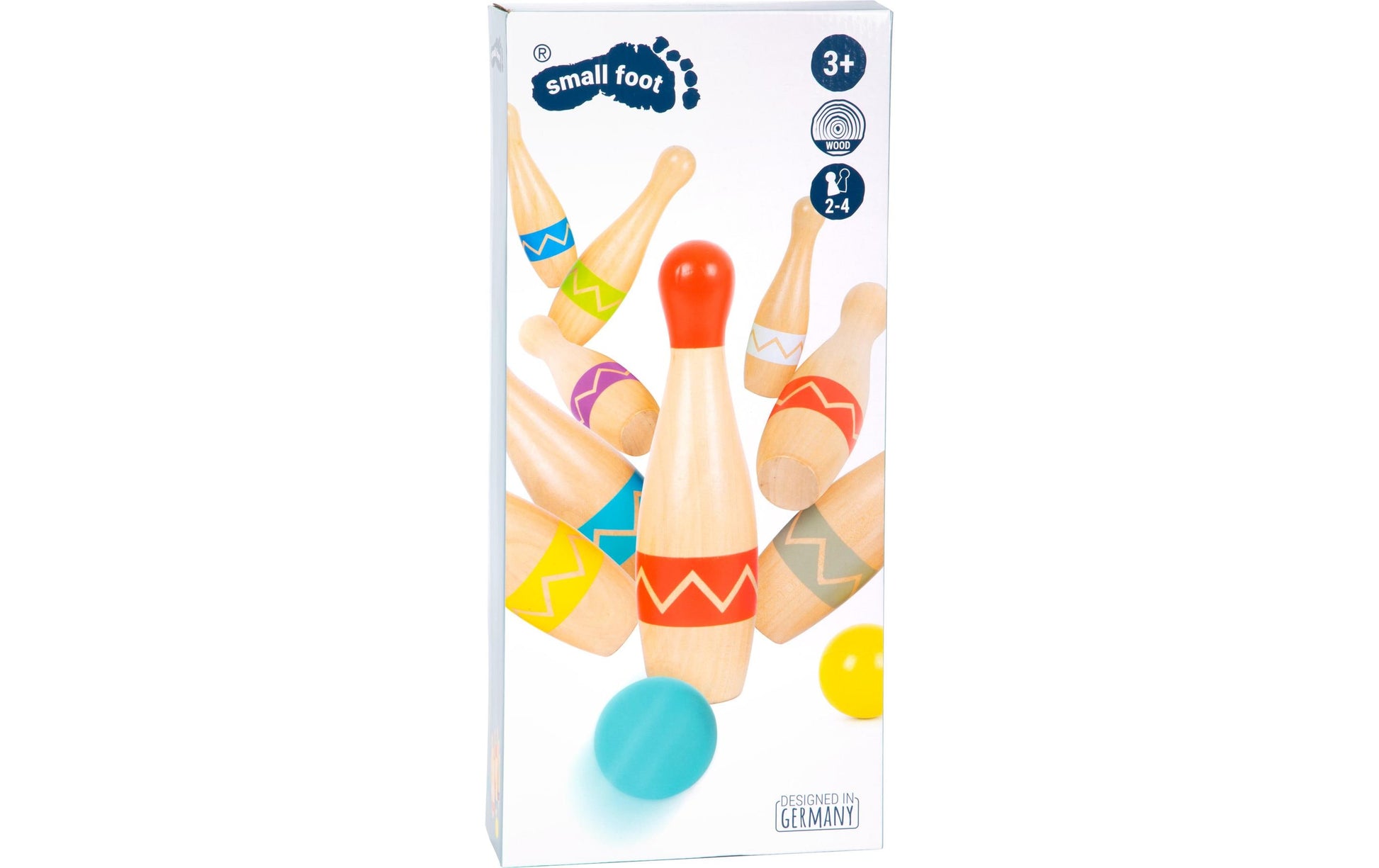 Small foot Kegelspiel – 11-teilig – ab 3 Jahren – Holz, mehrfarbig