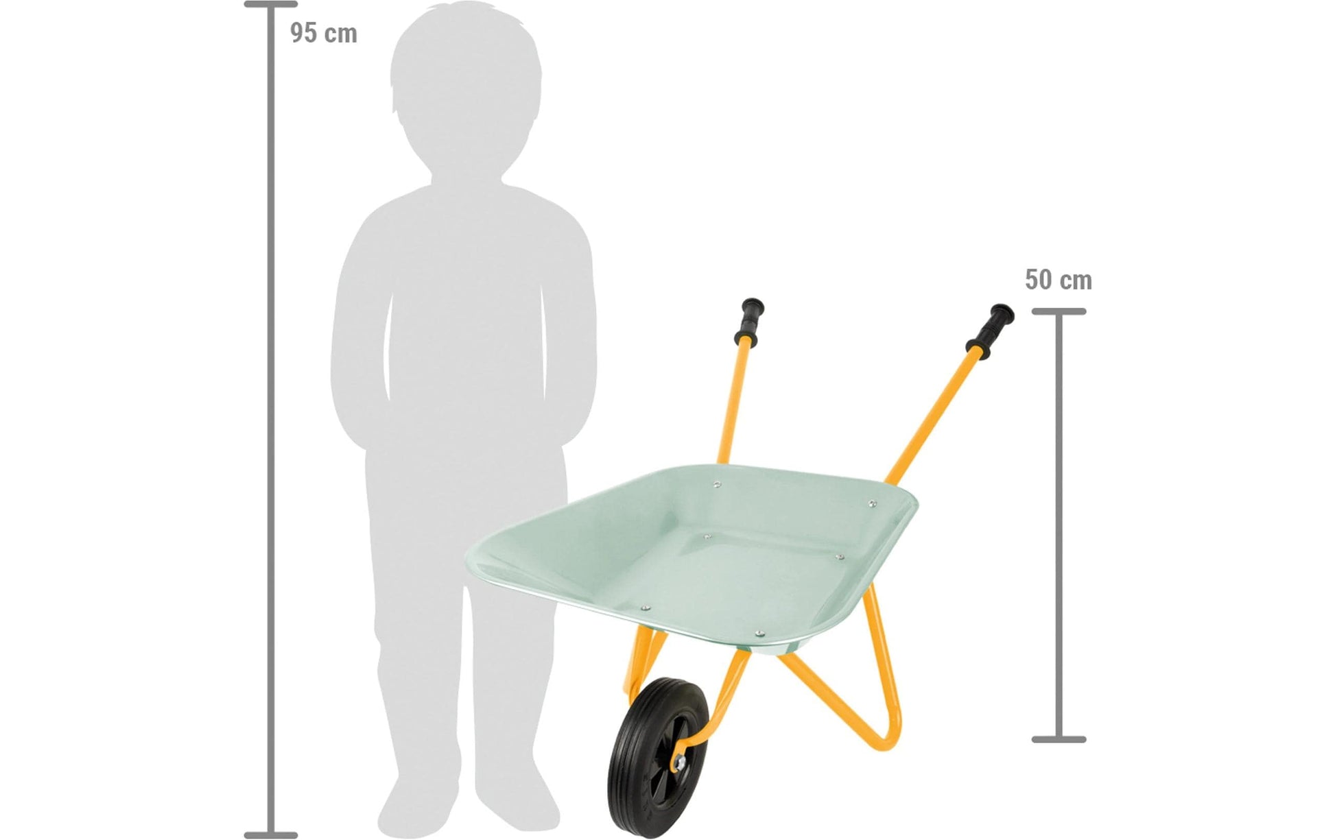 Small foot Schubkarre (Spielzeug) – 15 kg Traglast – 36,0×50,0×79,0 cm – ab 3 J. – mehrfarbig