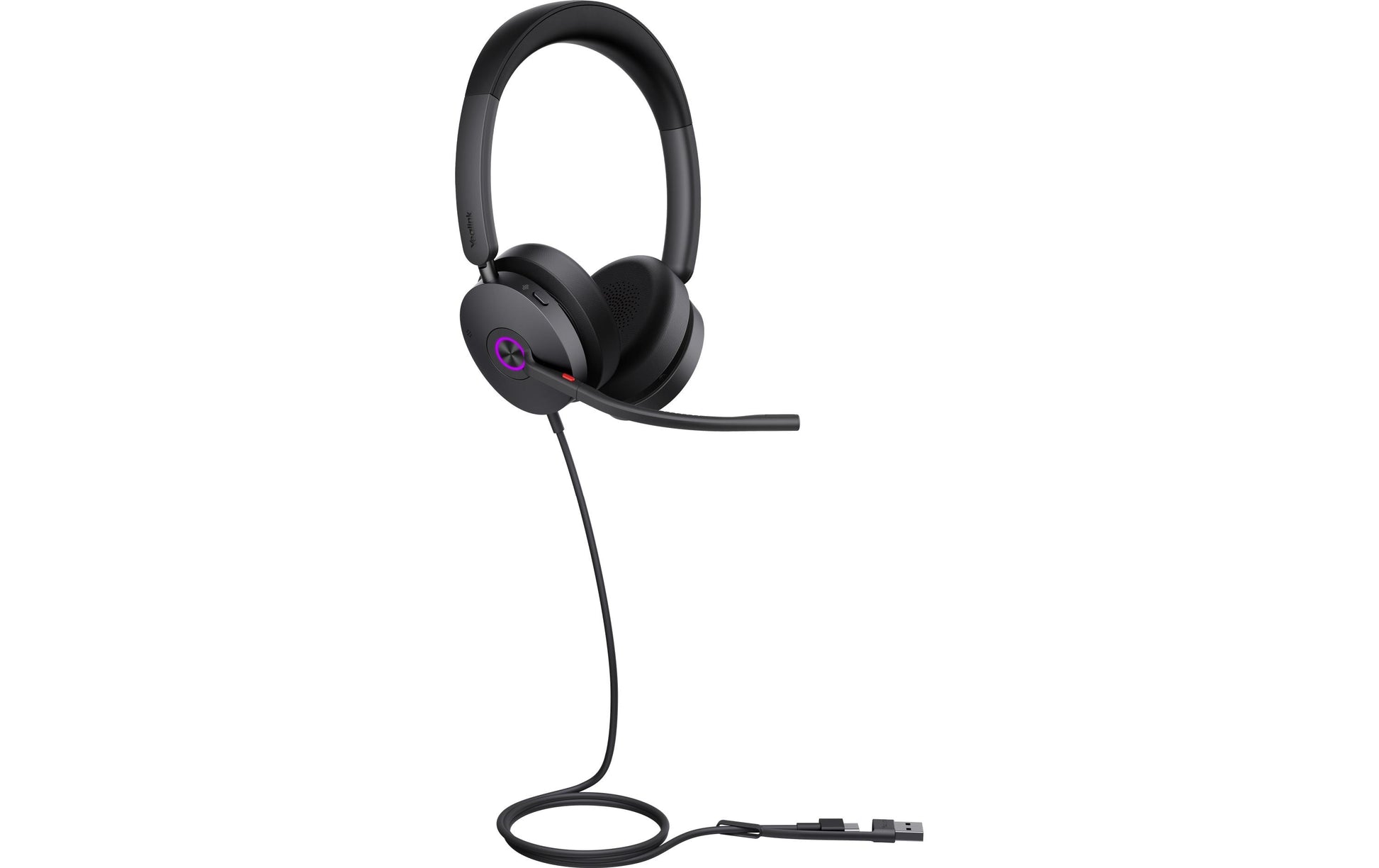 Yealink UH48 UC – Duo Headset, On-Ear – USB-C/USB-A, Noise-Cancelling Mikrofon – Schwarz – für Microsoft Teams