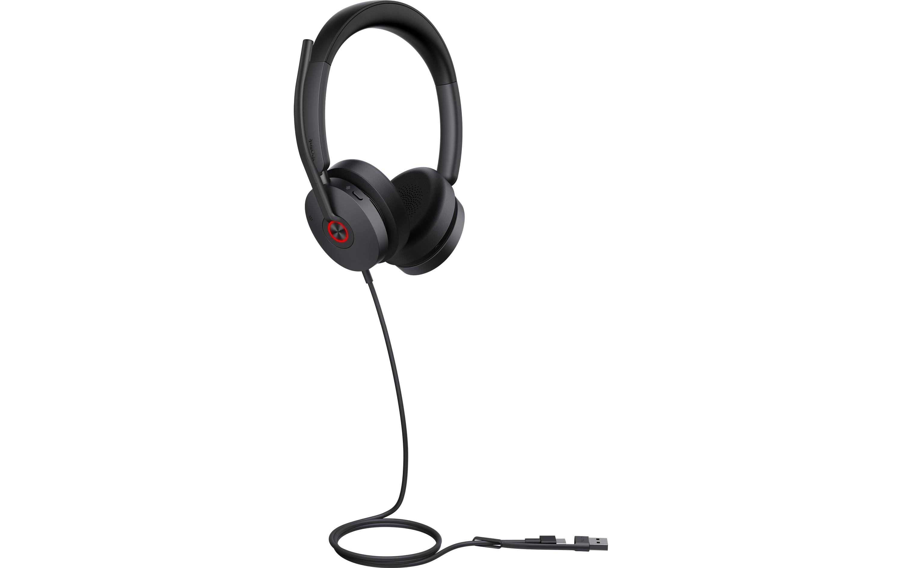 Yealink UH48 UC – Duo Headset, On-Ear – USB-C/USB-A, Noise-Cancelling Mikrofon – Schwarz – für Microsoft Teams