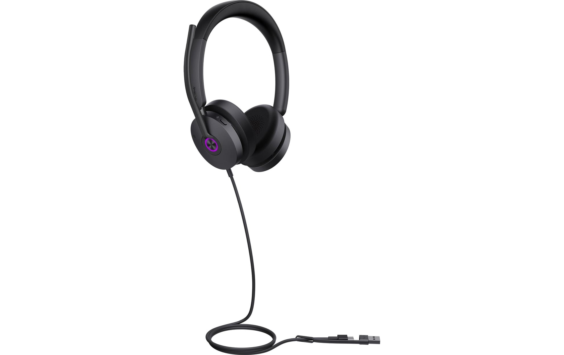 Yealink UH48 UC – Duo Headset, On-Ear – USB-C/USB-A, Noise-Cancelling Mikrofon – Schwarz – für Microsoft Teams