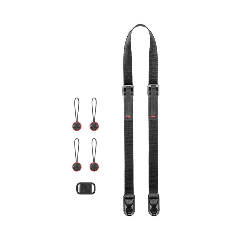 Peak Design Leash L-BL-3 Kameragurt – 83–145 cm, 45 mm, Aluminium/Nylon – für Digitalkameras – Schwarz