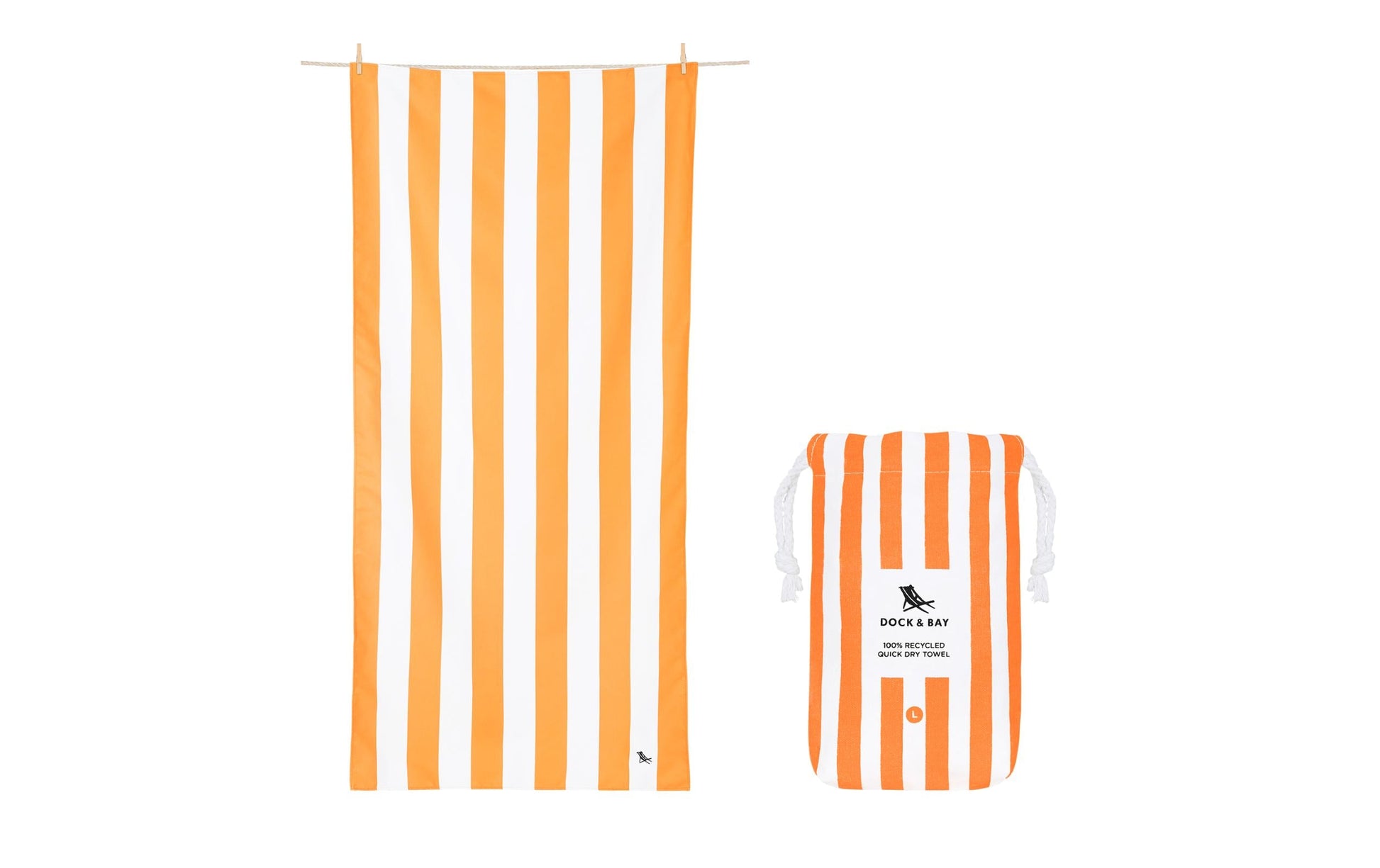 Dock & Bay Cabana Wohndecke – Polyester, Weiss/Orange – 90 × 160 cm