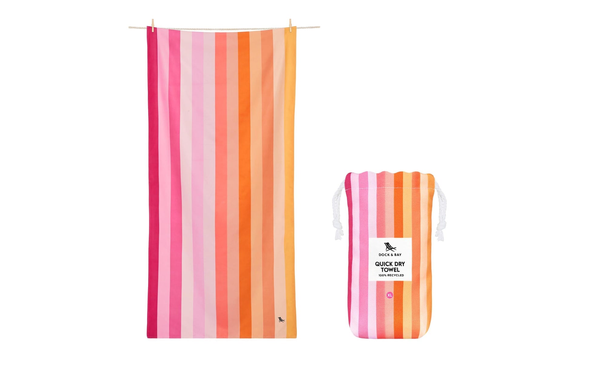 Dock & Bay Summer XL Miami Sorbet Wohndecke – Polyester/Polyamid, Mehrfarbig (Muster) – 90 × 200 cm