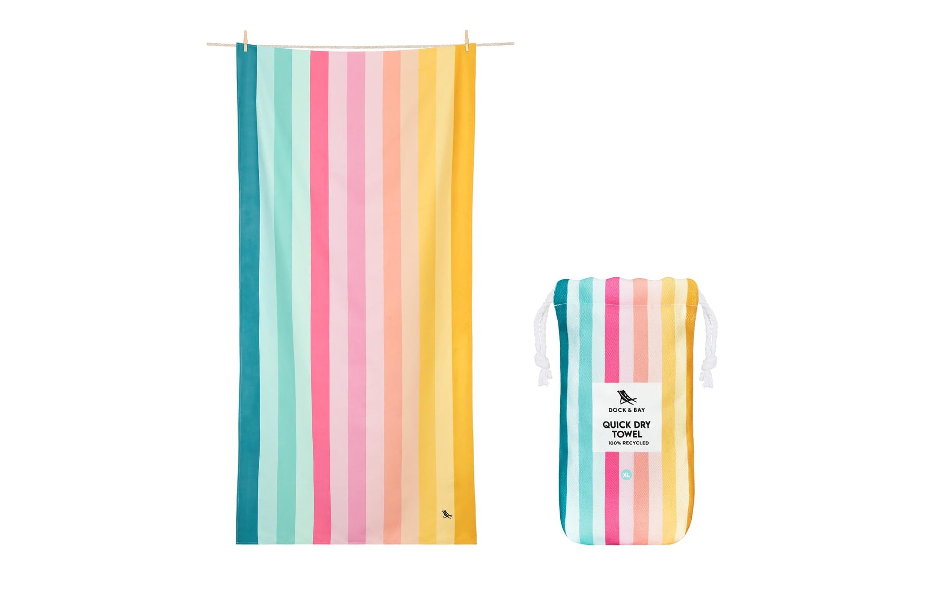 Dock & Bay Summer XL Coastal Candy Wohndecke – Polyester, Mehrfarbig – 90 × 200 cm