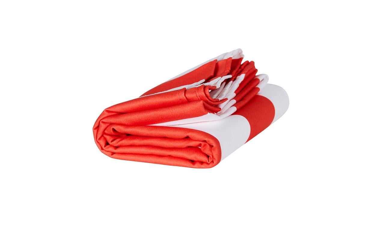Dock & Bay Strandtuch CABANA – 90 × 200 cm, Weiss/Rot, Polyester