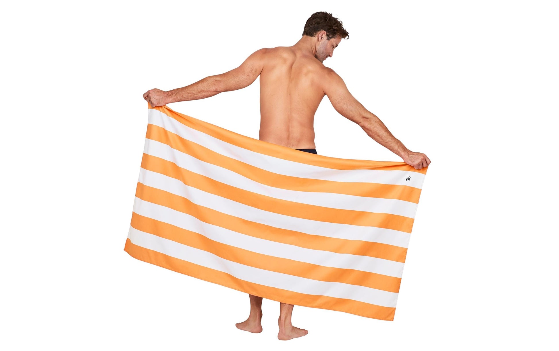 Dock & Bay Strandtuch CABANA – 90 × 200 cm, Weiss/Orange, Polyamid/Polyester
