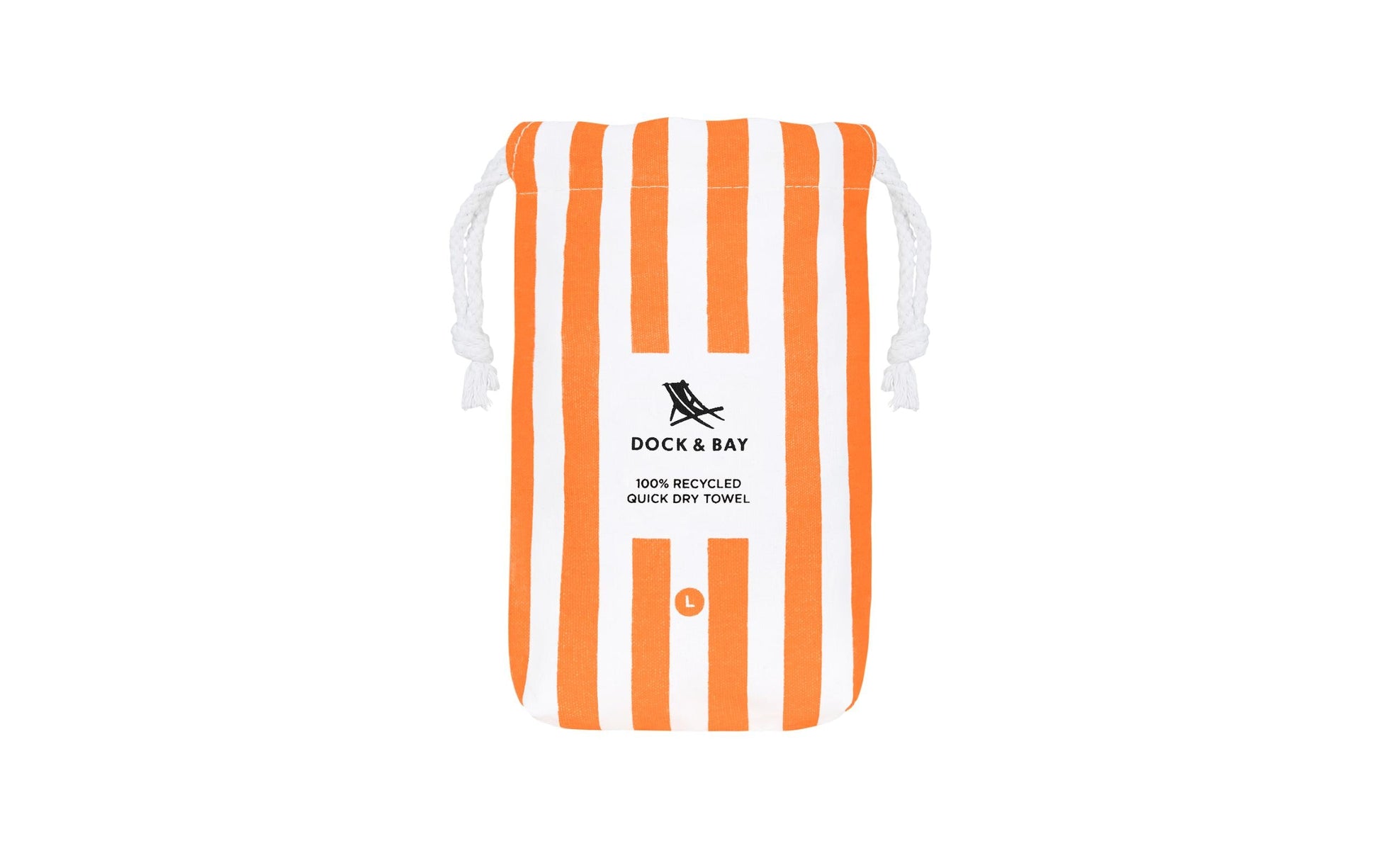 Dock & Bay Strandtuch CABANA – 90 × 200 cm, Weiss/Orange, Polyamid/Polyester