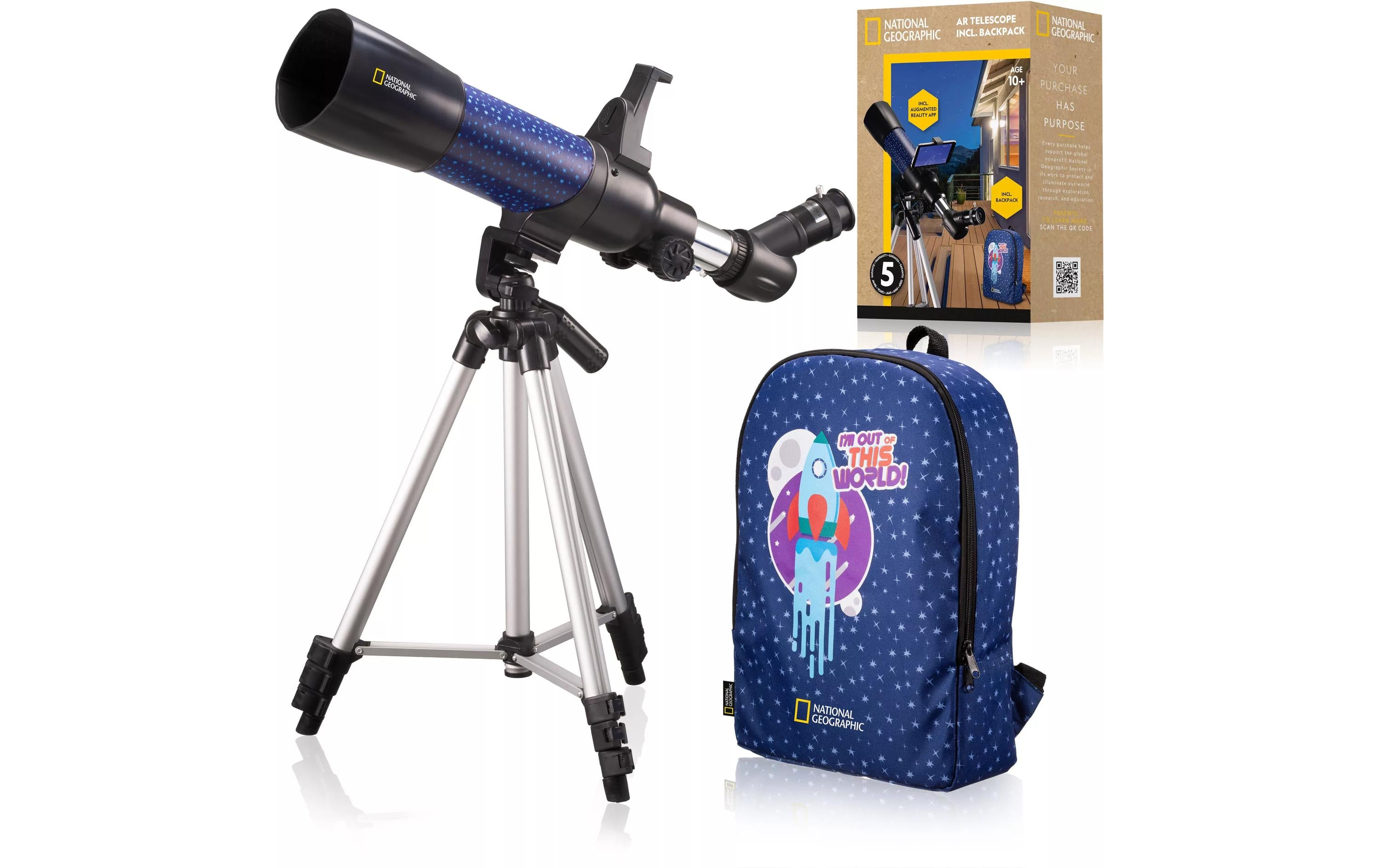 National Geographic Kinderteleskop – 40/400, 300×, Brennweite 400 mm, Refraktor