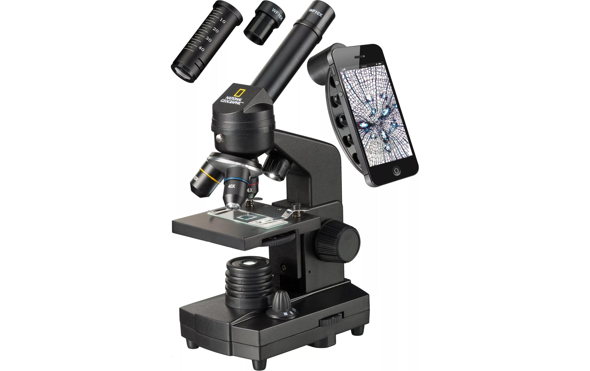 National Geographic Mikroskop-Bausatz – BR-9039001, 40–1280×, LED-Beleuchtung, ab 6 Jahren
