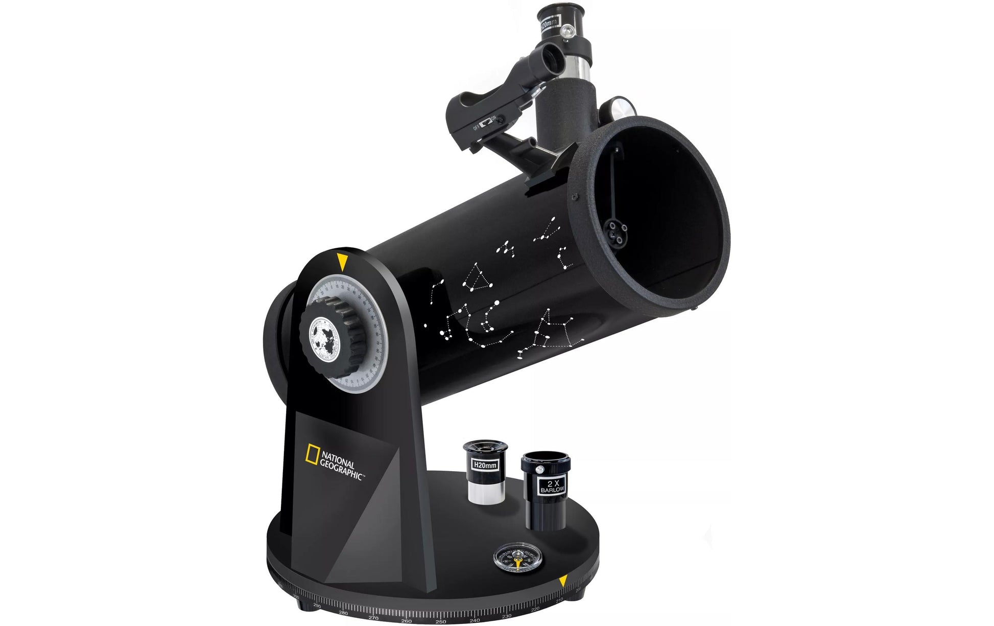 National Geographic Spiegelteleskop – Teleskop 114/500, 11,4 cm Ø, 500 mm Brennweite, 167×