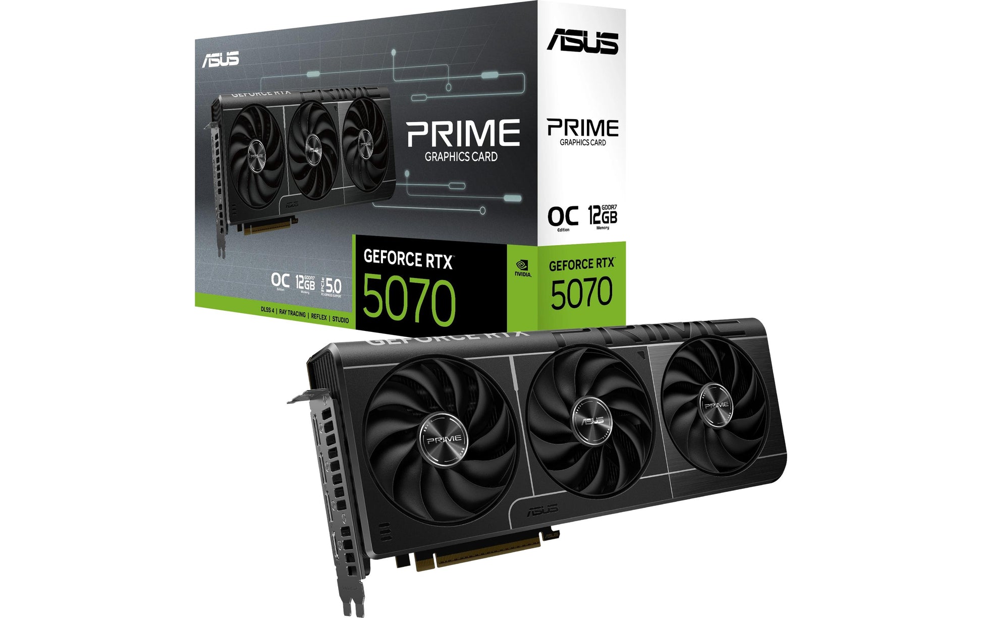 ASUS PRIME-RTX5070-O12G – Grafikkarte – GeForce RTX 5070, 12 GB GDDR7, PCIe 5.0, 3×DisplayPort, 1×HDMI