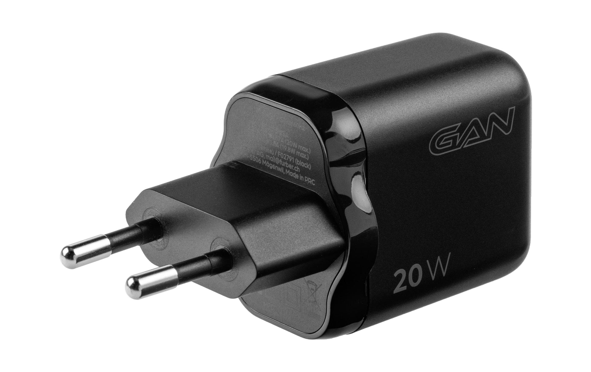 ONIT F02791 USB-Ladegerät 20 W – USB-C×1 – PD 3.0, PPS, GaN – EU-Stecker (Typ C) – Schwarz
