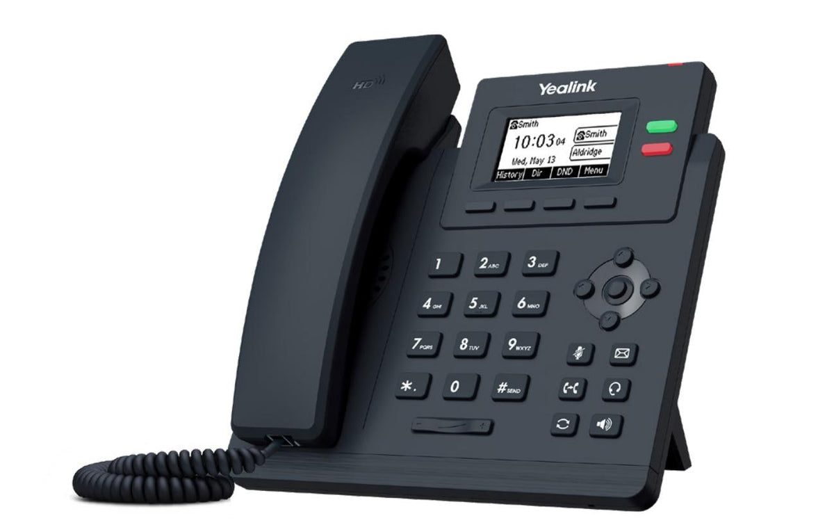 Yealink T31W – WLAN-Telefon (Handgerät), WLAN, PoE, 2 SIP-Konten, Schwarz