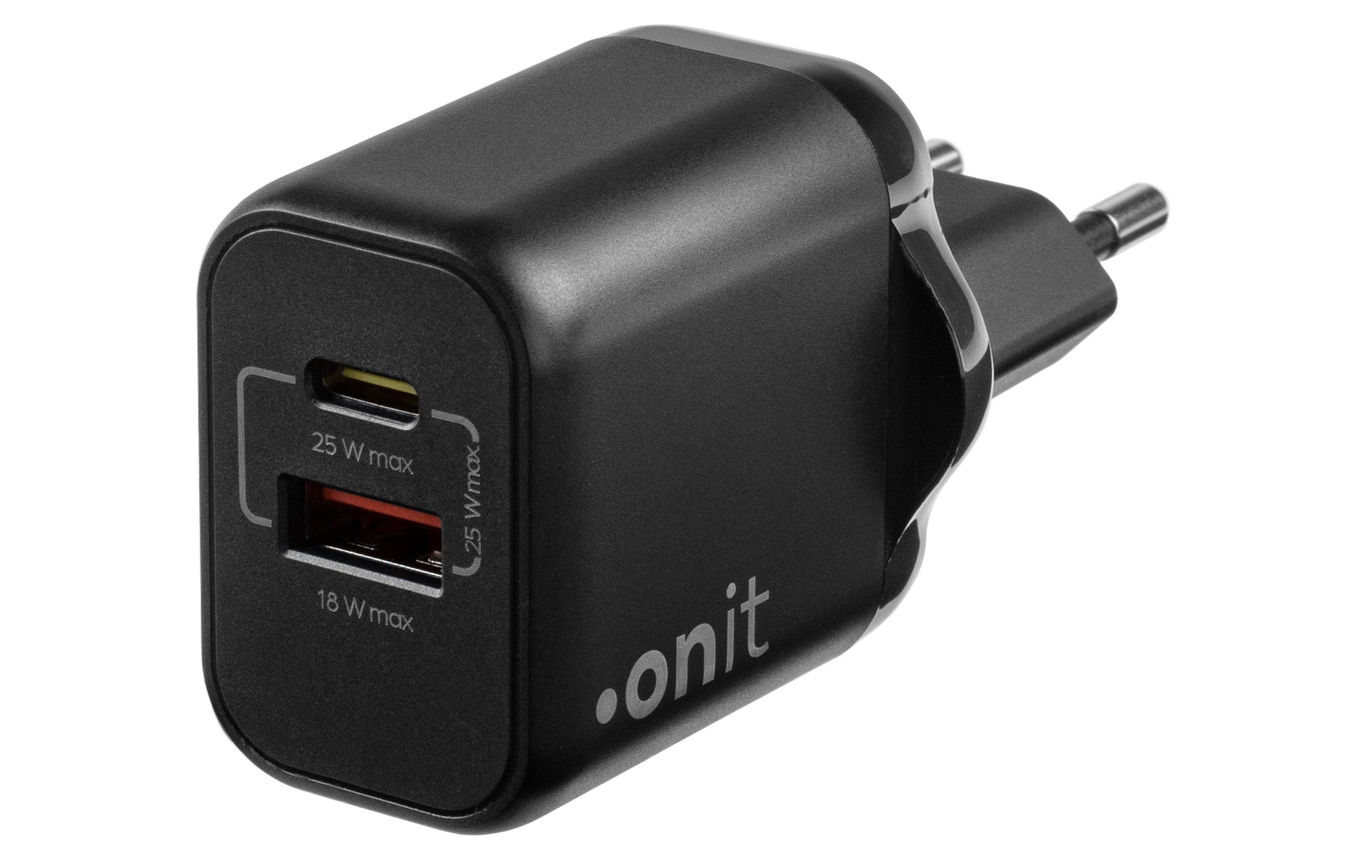 ONIT F02793 USB-Wandladegerät 25 W – USB-C×1, USB-A×1 – PD 3.0, PPS, QC 3.0, GaN, EU-Stecker (Typ C)