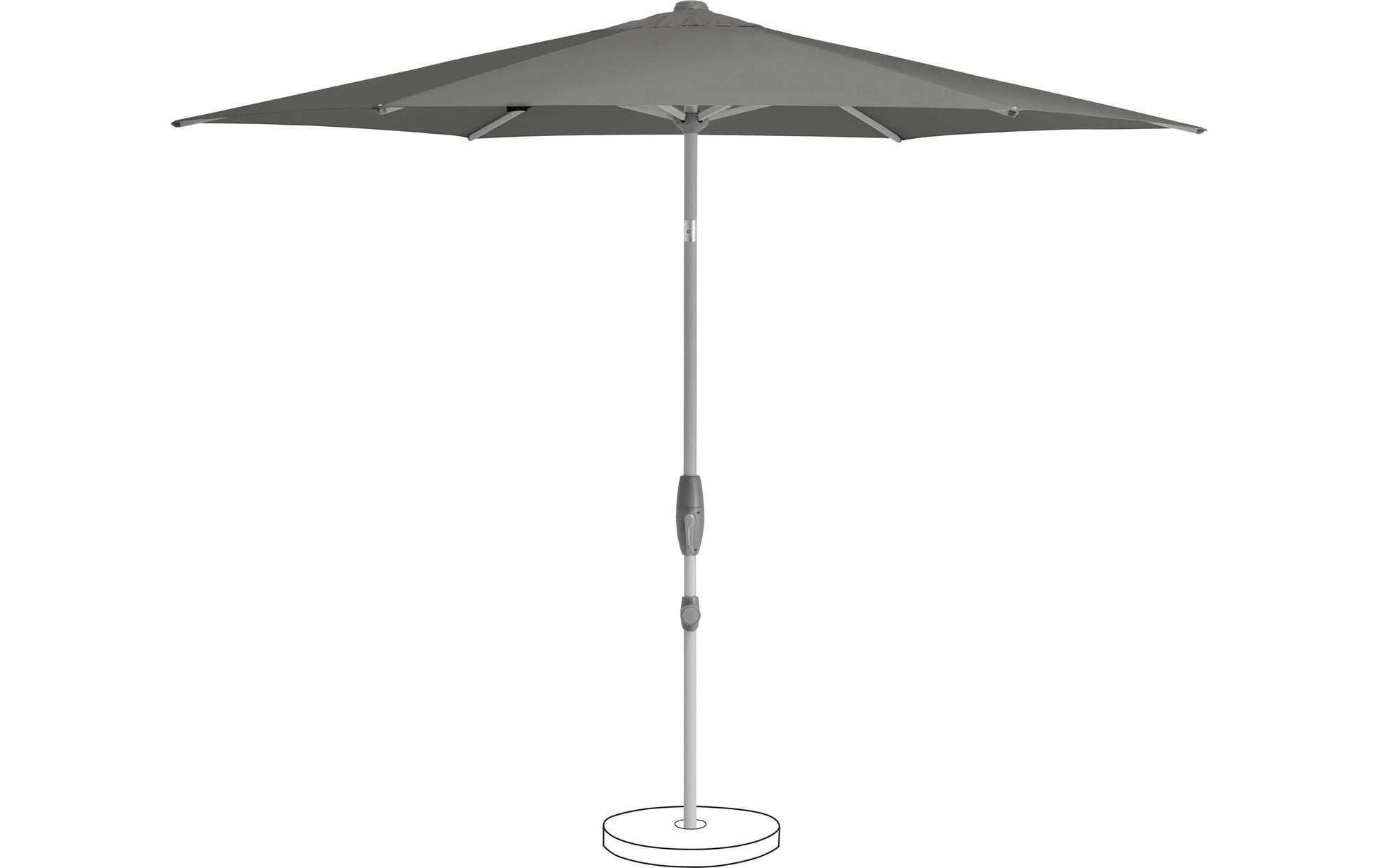 Suncomfort by Glatz Terrassenschirm Shell Turn – Ø 300 cm – Steingrau – höhenverstellbar, neigbar