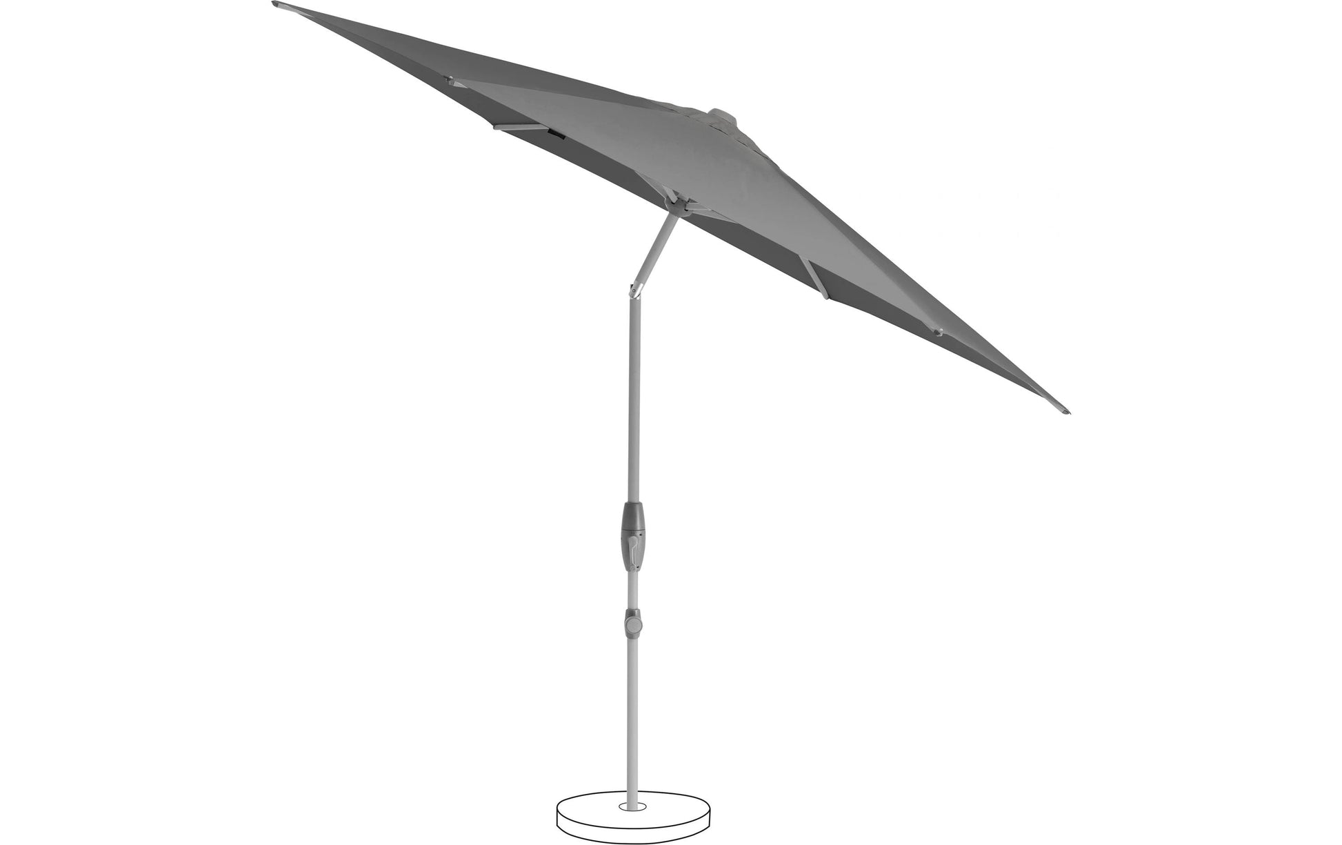 Suncomfort by Glatz Terrassenschirm Shell Turn – Ø 300 cm – Steingrau – höhenverstellbar, neigbar