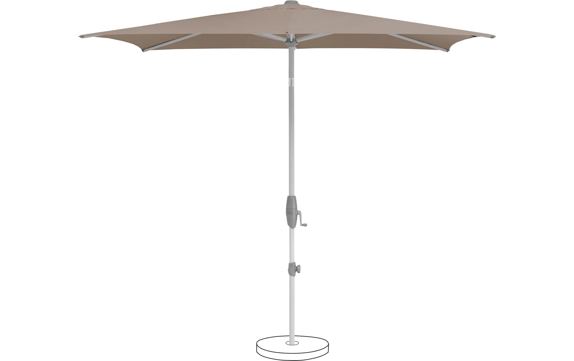 Suncomfort by Glatz Stockschirm Shell Turn – Ø 250 cm, L 239 cm – Graubraun – höhenverstellbar, neigbar