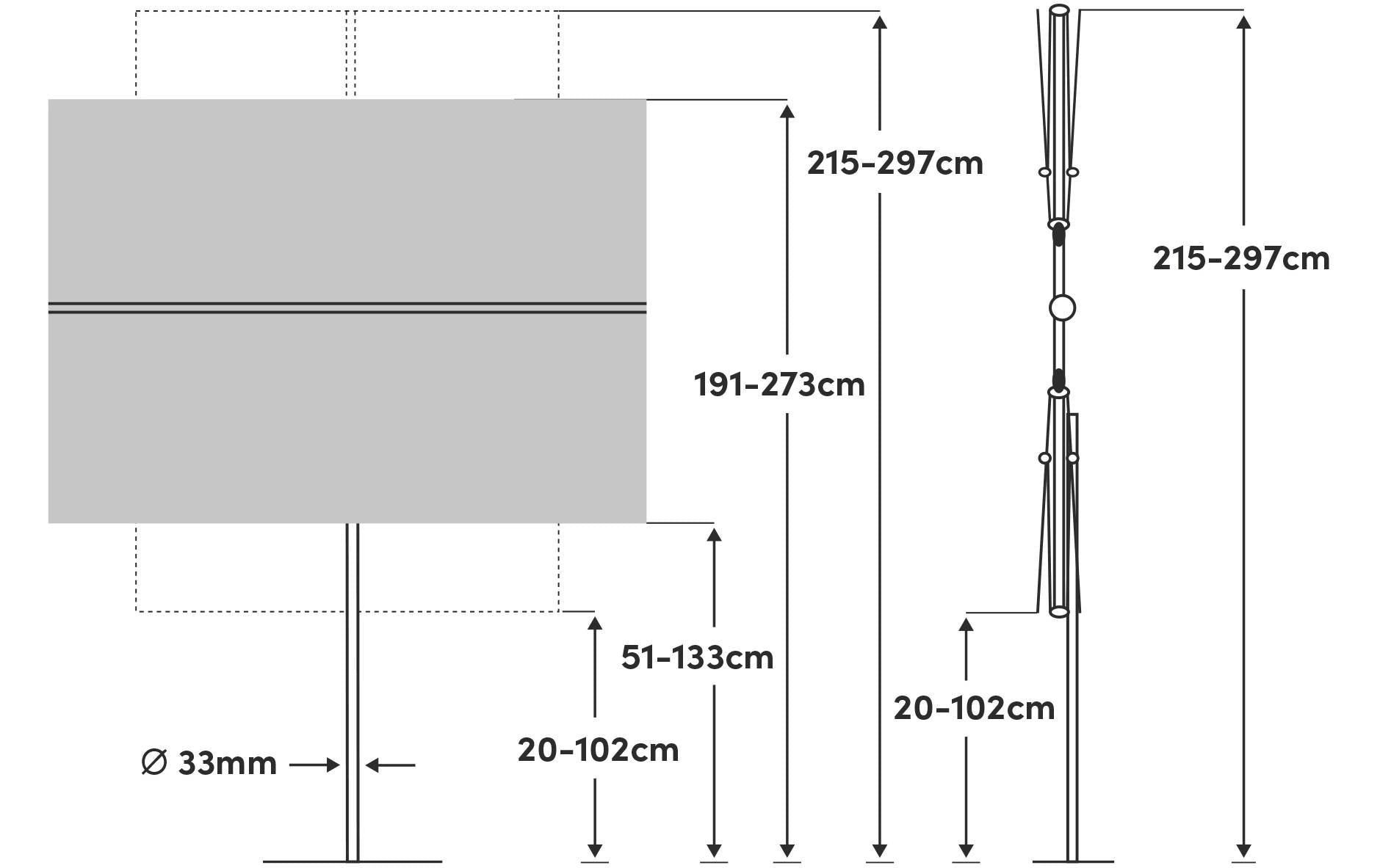 Suncomfort by Glatz Stockschirm Flex Roof – Weiss – Faltbar, Höhenverstellbar
