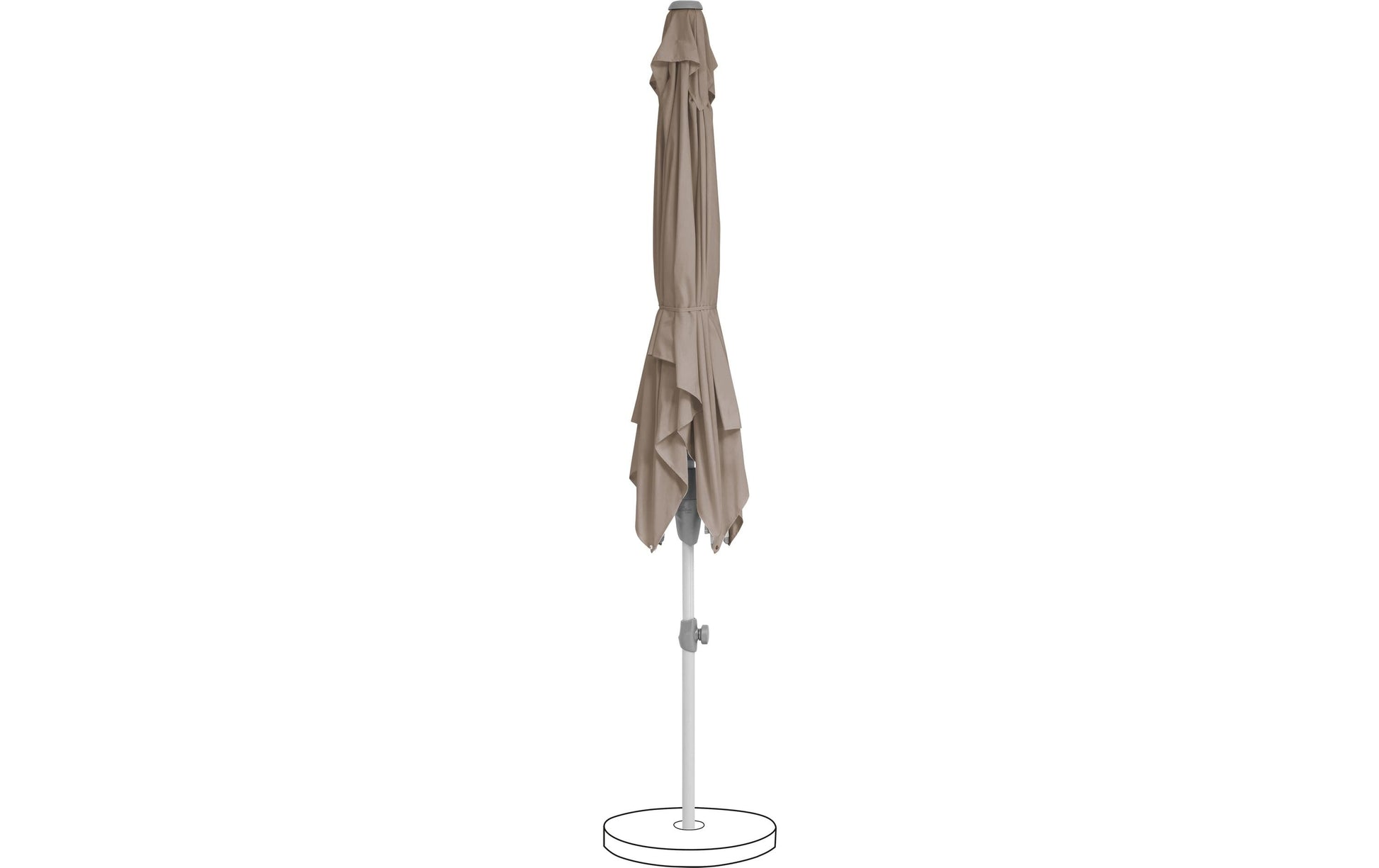 Suncomfort by Glatz Stockschirm Shell Turn – Ø 250 cm, L 239 cm – Graubraun – höhenverstellbar, neigbar
