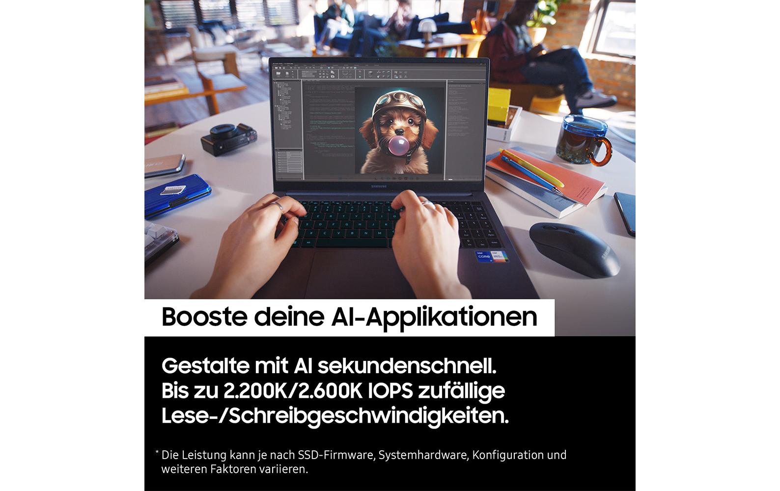 Samsung 9100 Pro (MZ‑VAP1T0BW) – 1 TB M.2 2280 PCIe 5.0 NVMe – 14'700/13'300 MB/s (Lesen/Schreiben)