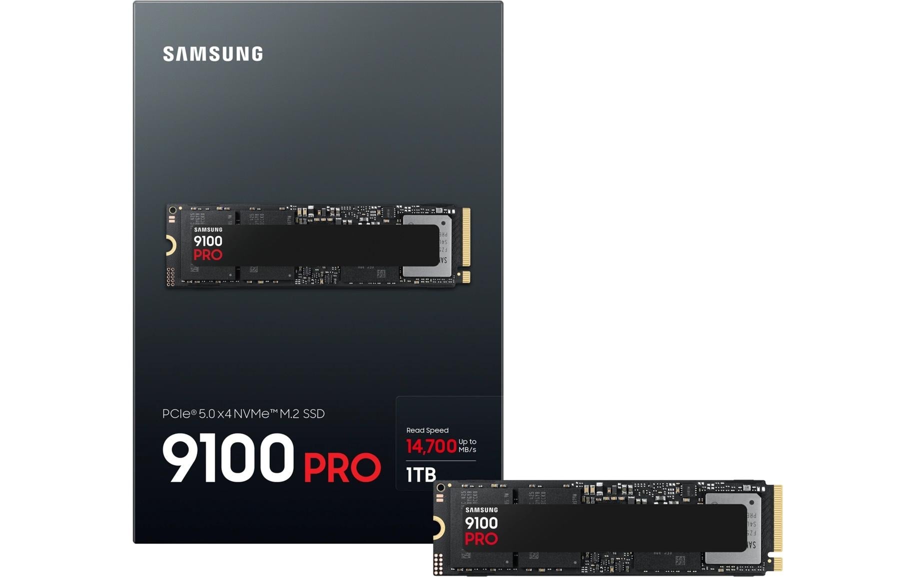 Samsung 9100 Pro (MZ‑VAP1T0BW) – 1 TB M.2 2280 PCIe 5.0 NVMe – 14'700/13'300 MB/s (Lesen/Schreiben)