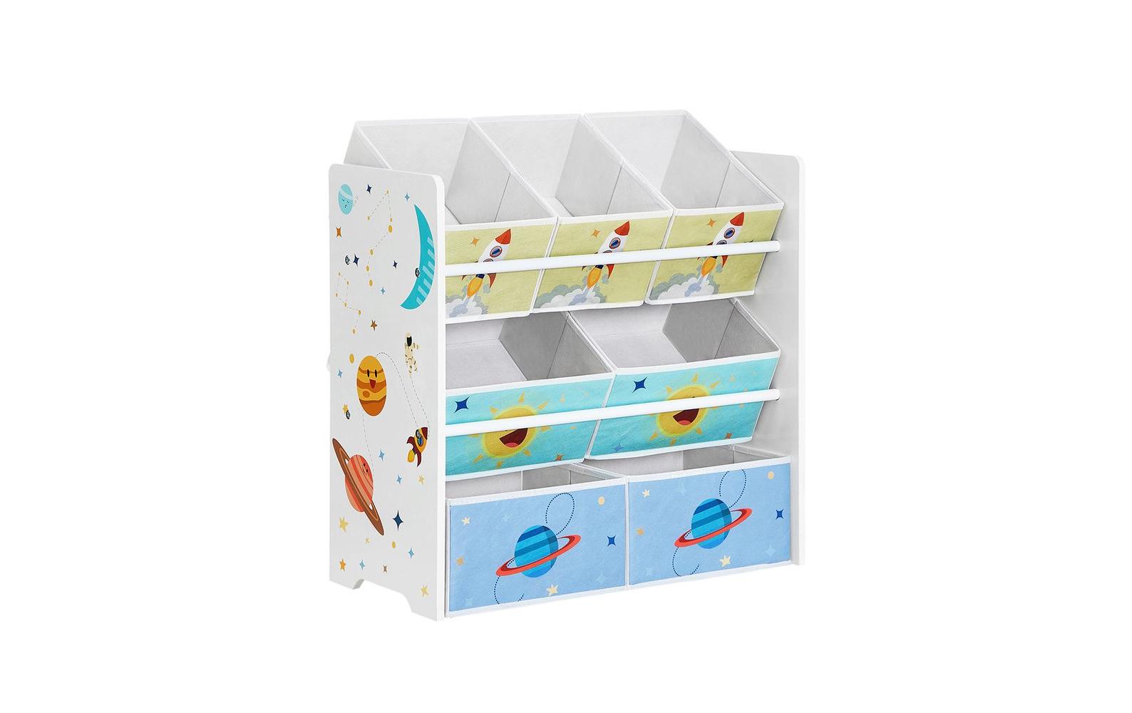 Songmics Freistehendes Büro-/Lagerregal – 7 Böden – 62,5 × 29,5 × 60 cm – 20 kg – Weiss – MDF/Stahl