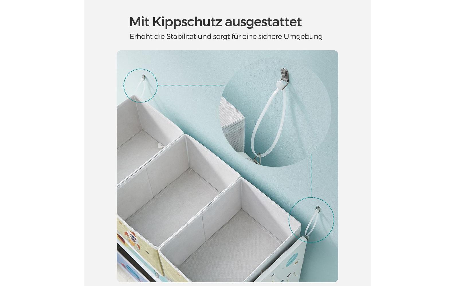 Songmics Freistehendes Büro-/Lagerregal – 7 Böden – 62,5 × 29,5 × 60 cm – 20 kg – Weiss – MDF/Stahl
