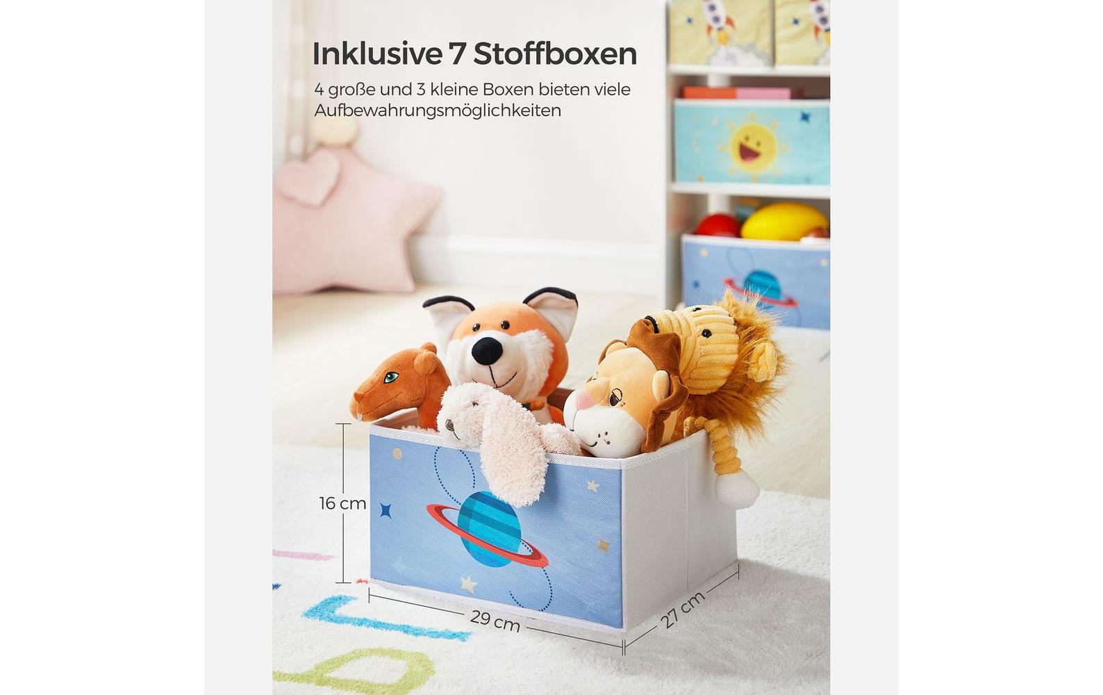 Songmics Freistehendes Büro-/Lagerregal – 7 Böden – 62,5 × 29,5 × 60 cm – 20 kg – Weiss – MDF/Stahl