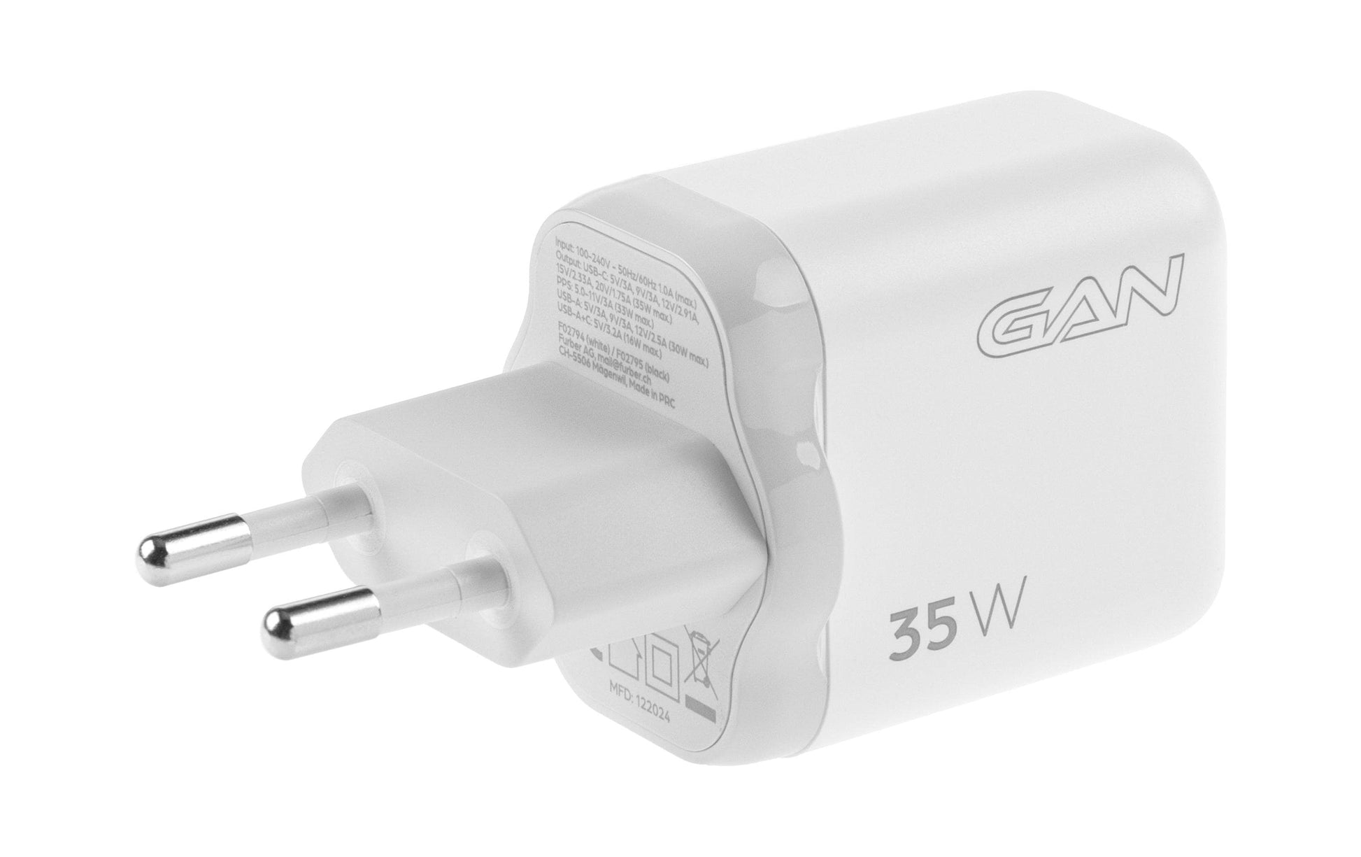 ONIT F02794 USB-Ladegerät 35 W – USB-C×1, USB-A×1 – PD 3.0, PPS, QC 3.0, GaN