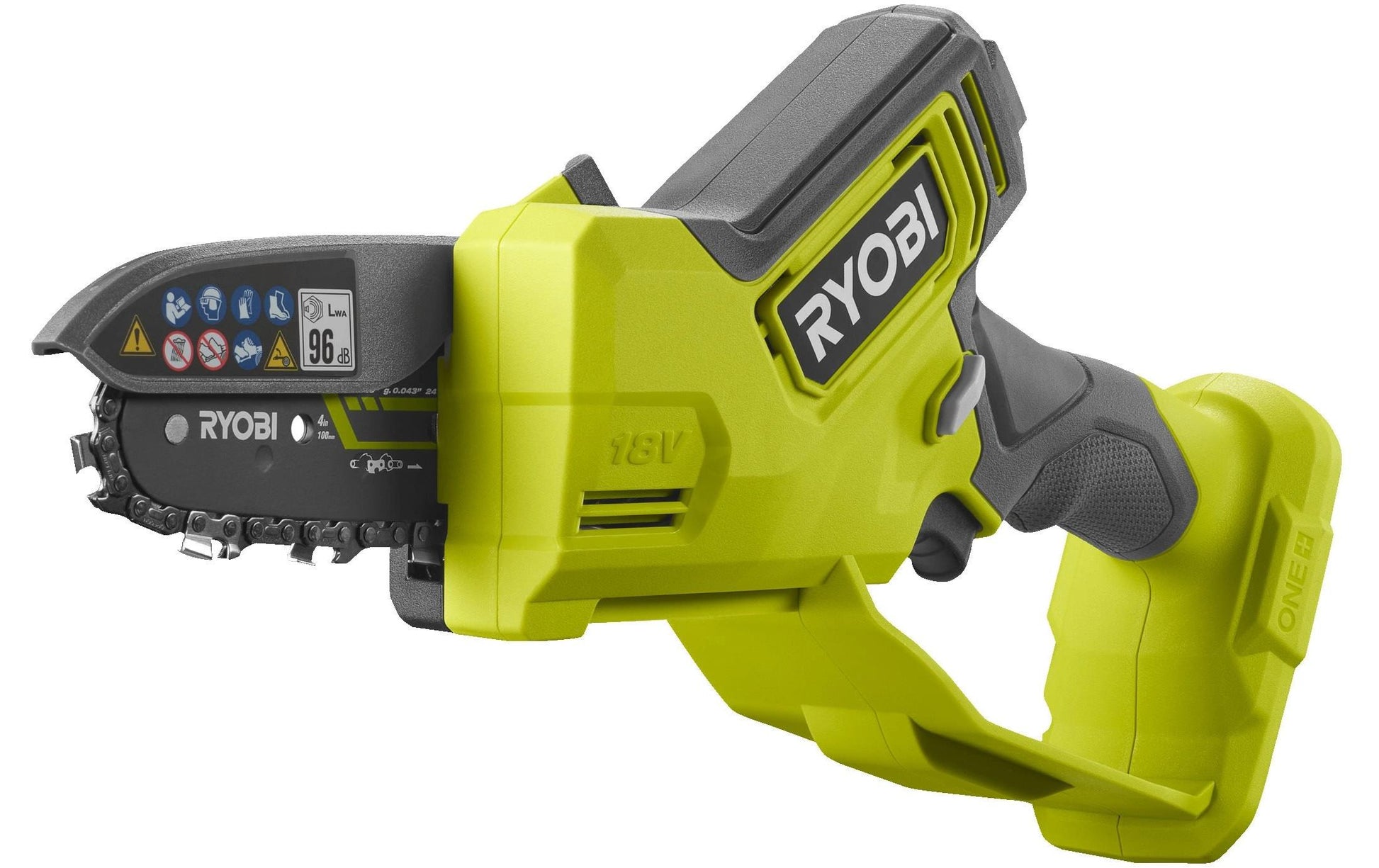 Ryobi RY18PSX10A-0 Akku-Einhand-Kettensäge – 18 V – Schwertlänge 100 mm – Solo – ONE+