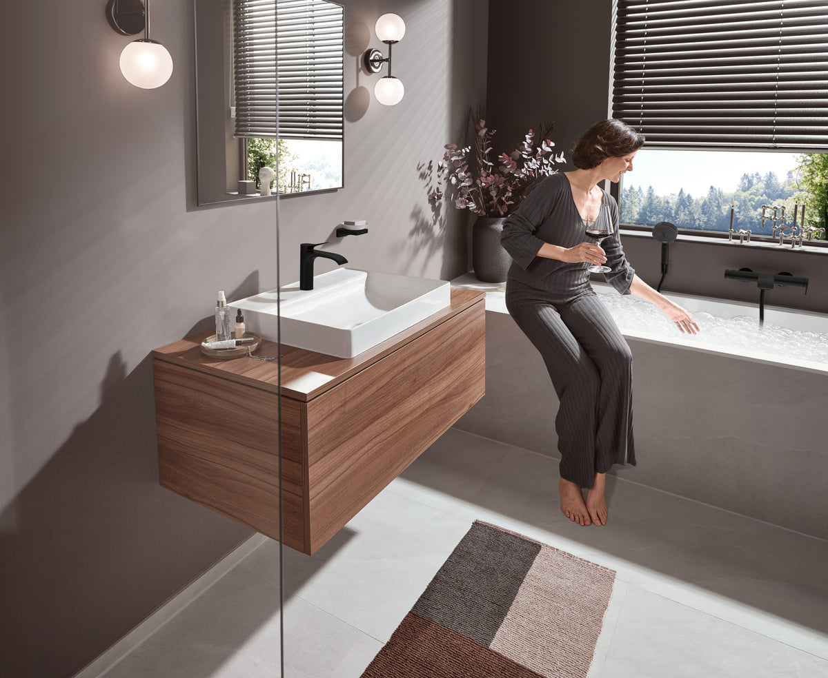 Hansgrohe AddStoris Q Seifenschale – Glas/Metall, 10,7×10,9×5,2 cm, Matt Schwarz