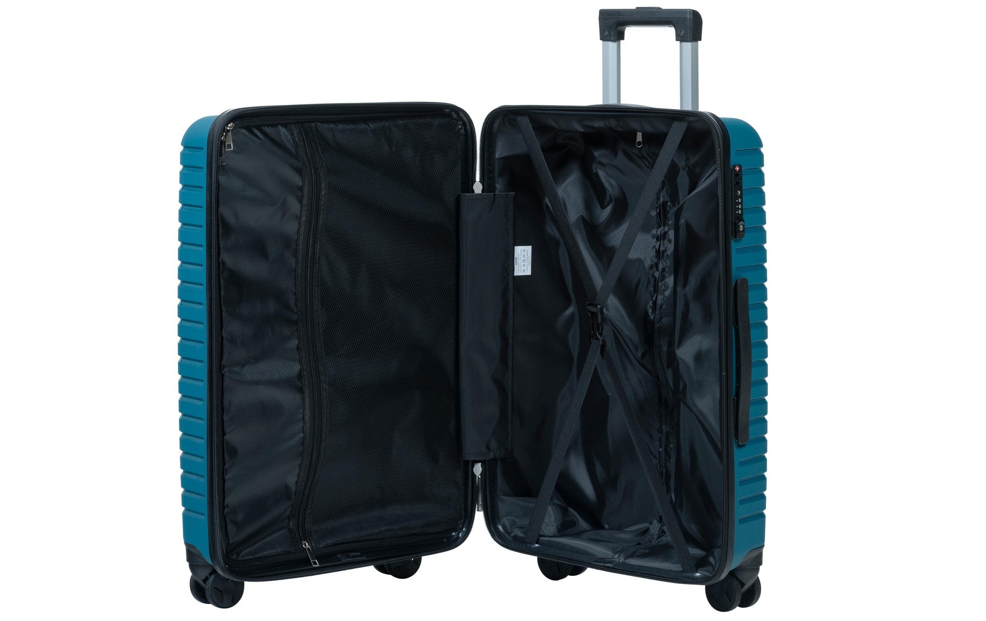 KOOR Trolley – 63 l, Hartschale, 4 Rollen, mit TSA, Petrol, 40 × 66 × 26 cm