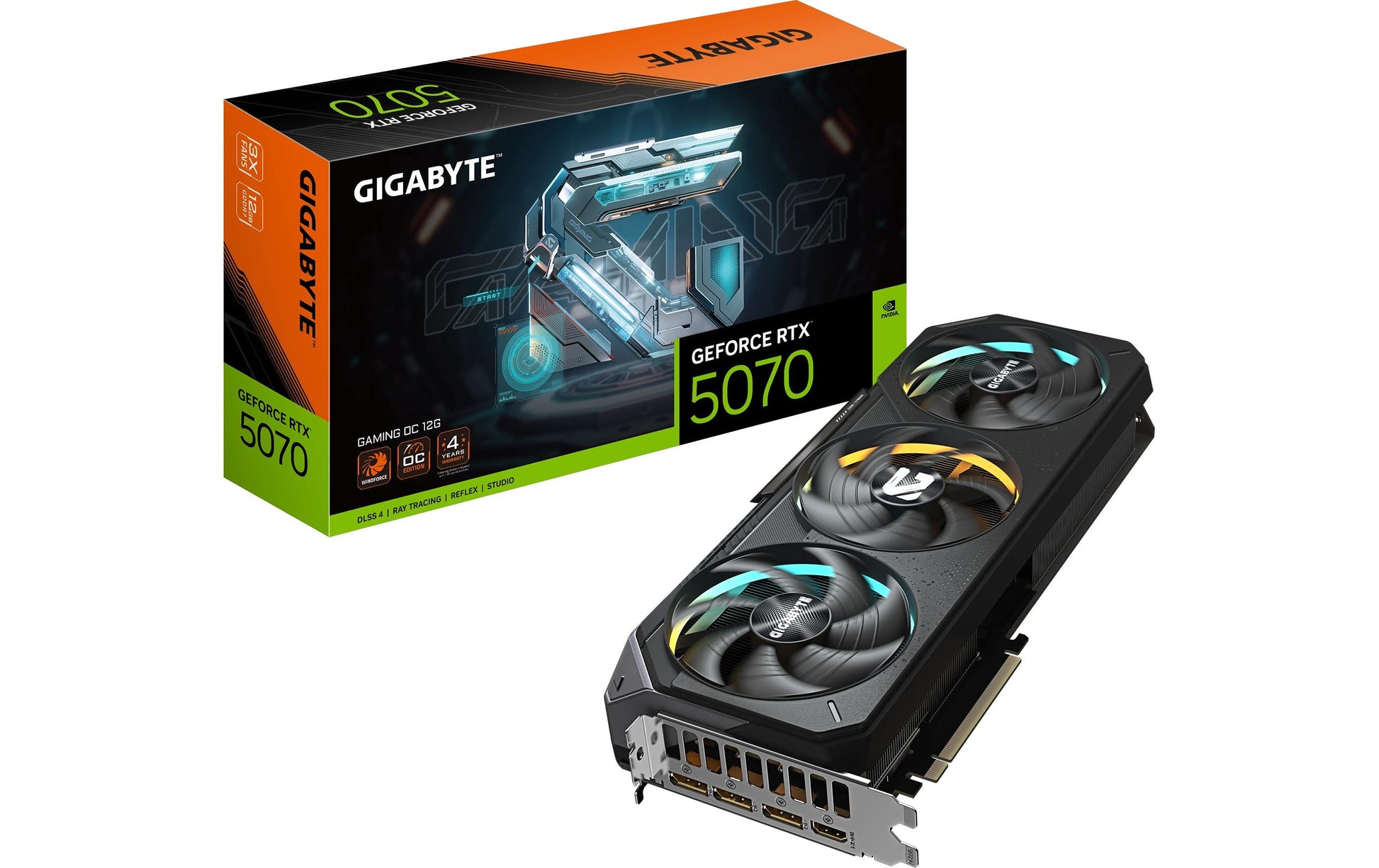GIGABYTE GV-N5070GAMING OC-12GD – PCIe Grafikkarte – 12 GB GDDR7, 192 Bit, PCIe 5.0, 3×DP 2.1a, 1×HDMI 2.1b