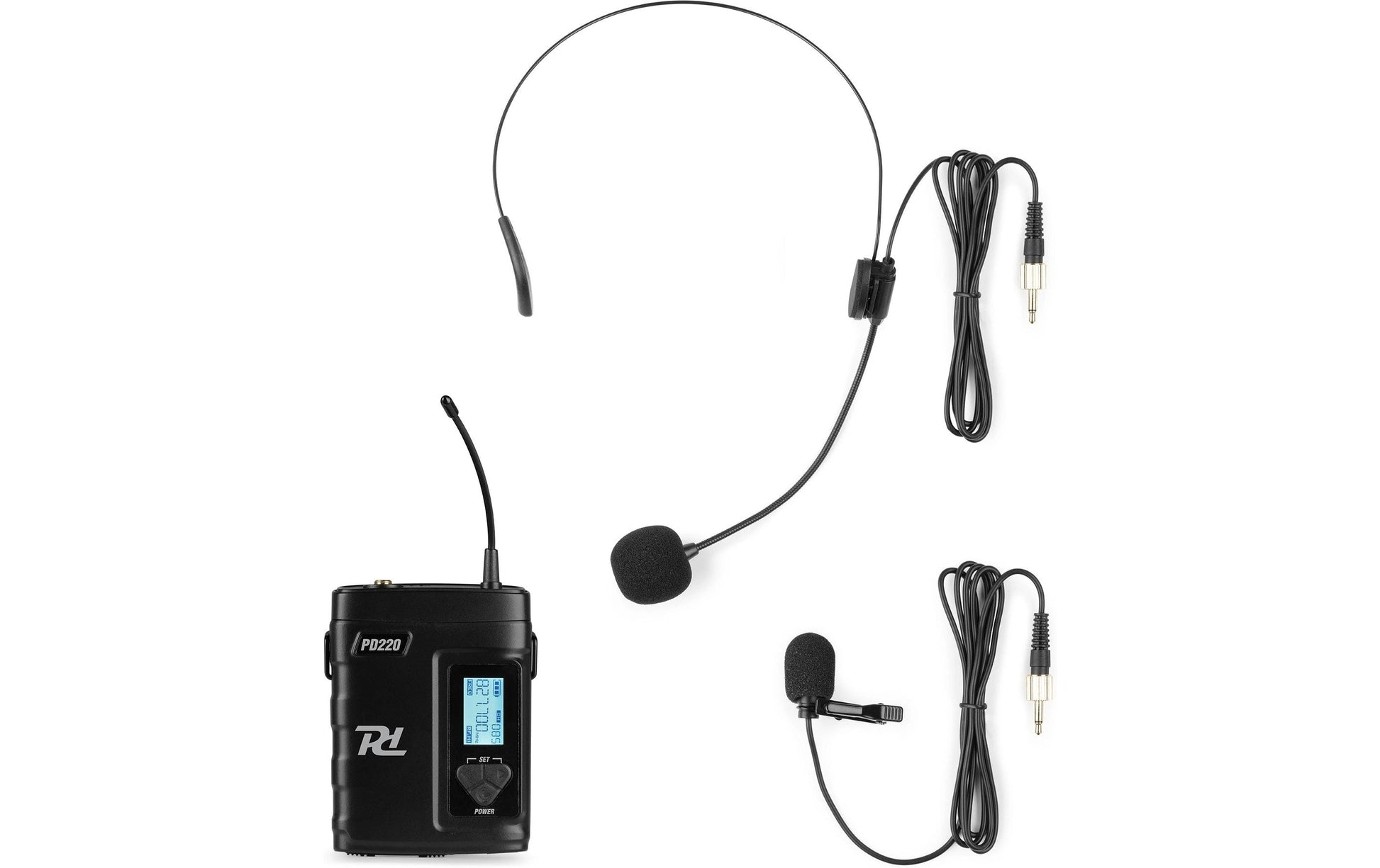 Power Dynamics PD220BP Headsetmikrofon 2er-Set – 3,5 mm Klinke, Kabellos, Niere, 823–832 MHz, Schwarz