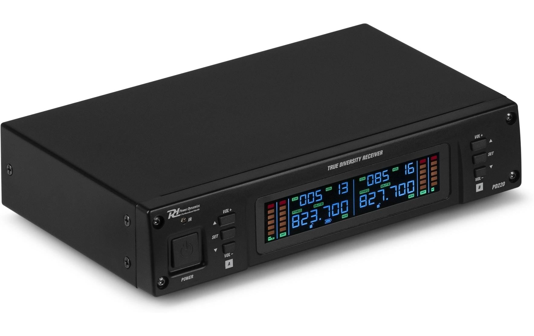 Power Dynamics PD220 Bühnenmikrofon 2er-Set – XLR/6,35 mm Klinke, Kabellos, Niere, 823–832 MHz, Schwarz