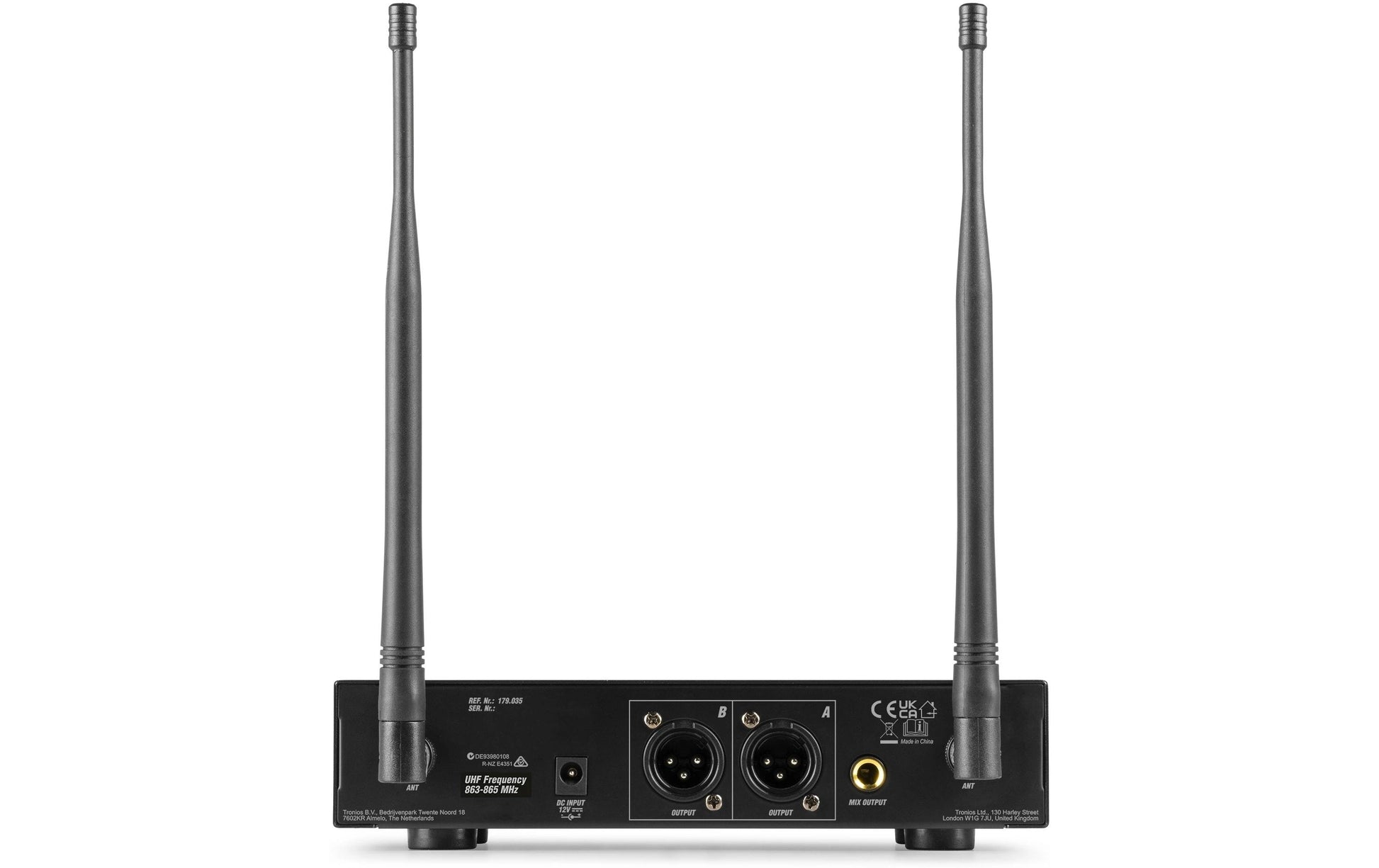 Power Dynamics PD220B Funkmikrofonsystem 2er-Set – 6,35 mm Klinke/XLR, Kabellos (823–832 MHz), Niere, Schwarz