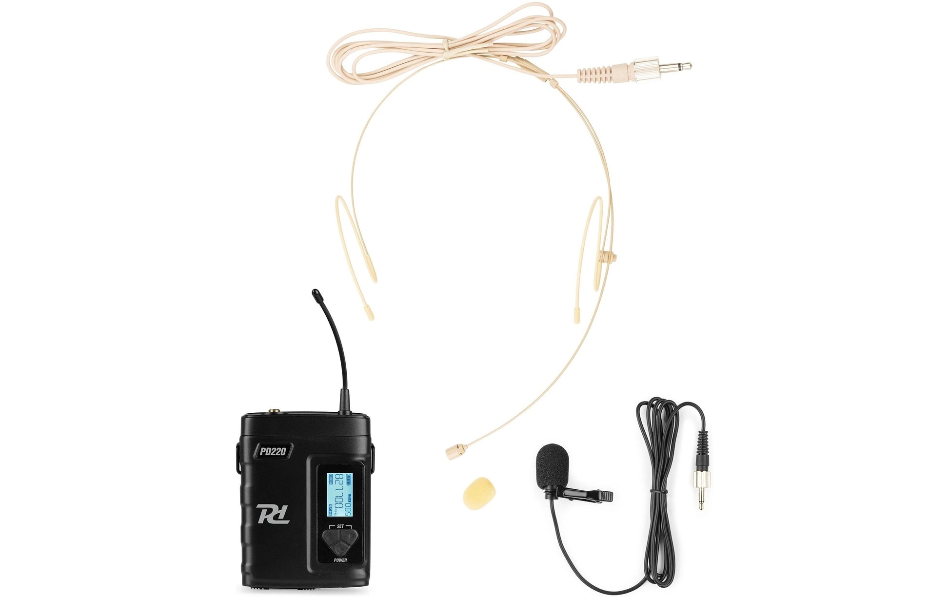Power Dynamics PD220B Funkmikrofonsystem 2er-Set – 6,35 mm Klinke/XLR, Kabellos (823–832 MHz), Niere, Schwarz
