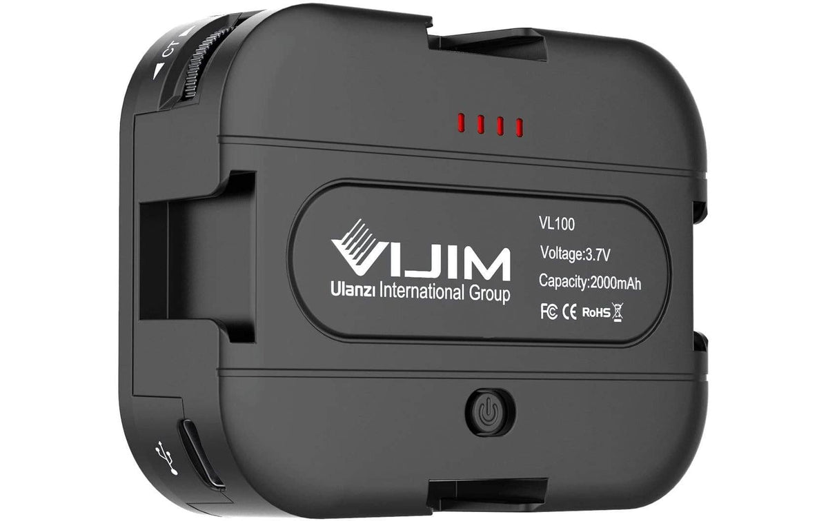 Vijim VL100C LED-Videolicht – 2500 Lux, 2500–6500 K, dimmbar – für Kameras, DSLRs, Smartphones u. a. – Schwarz