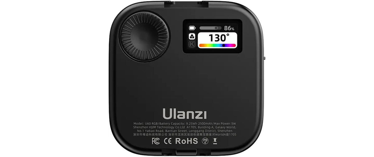 Ulanzi U60 LED-Videolicht – RGB, 2500–9000 K, dimmbar – für Cold-Shoe-Kameras, Stative (1/4"), Smartphones